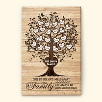 Family Will Always Be Connected By Heart - Personalized Poster/Wrapped Canvas - Christmas Gift For Your Family