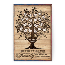 Family Will Always Be Connected By Heart - Personalized Poster/Wrapped Canvas - Christmas Gift For Your Family