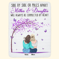 Mother & Daughters Forever Linked Together Purple Tree - Personalized Blanket - Mother's Day Gift For Mama, Mom, Mother