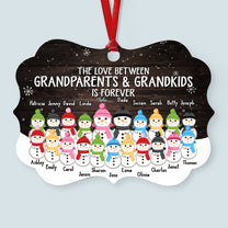 The Love Of Grandparents Is Forever (Up To 20 Kids) - Personalized Ornament - Snowman Family