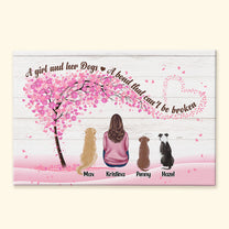 Girl And Her Pets - A Bond That Can Be Broken - Personalized Poster/Wrapped Canvas - Birthday Gift For Dog Lover, Cat Lover, Dog Owner, Cat Owner, Pet Lover