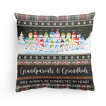 Grandparents & Grandkids Connected By Heart - Personalized Pillow (Insert Included) - Christmas, Home Decor, Loving Gift For Grandma, Grandpa, Granddaughters, Grandsons