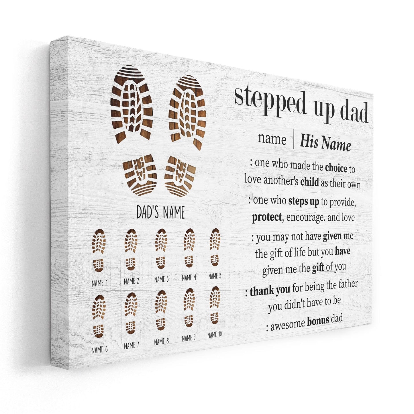 Stepped Up Dad Canvas & Poster-Macorner