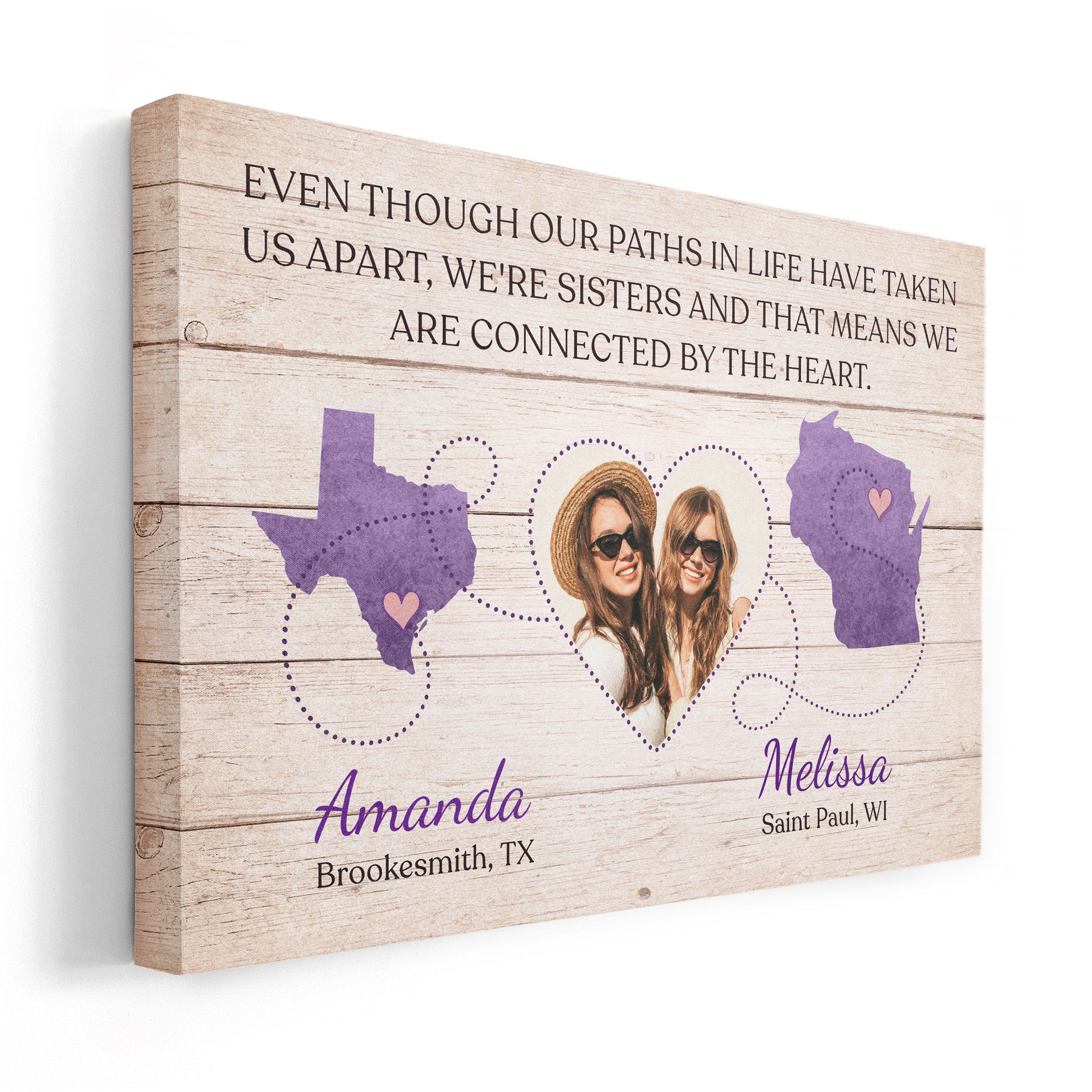 Even Though Our Paths In Life Have Taken Us Apart, Sisters Custom Poster, Gift For Sisters-Macorner