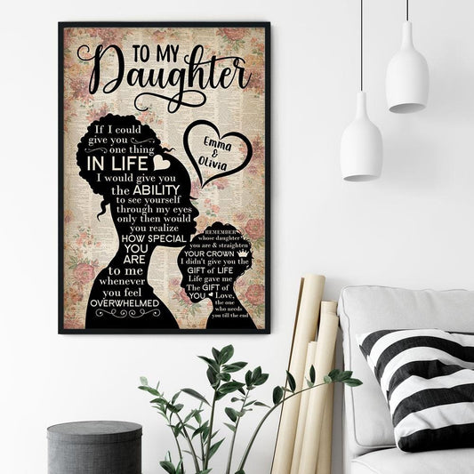 To My Daughter Remember Whose Daughter You Are And Straighten Your Crown, Family Custom Poster, Gift For Daughter-Macorner