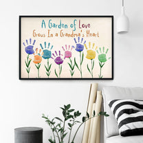 A Garden Of Love Grows In A Grandma's Heart, Family Custom Poster, Gift For Grandma-Macorner