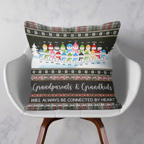 Grandparents & Grandkids Connected By Heart - Personalized Pillow (Insert Included) - Christmas, Home Decor, Loving Gift For Grandma, Grandpa, Granddaughters, Grandsons