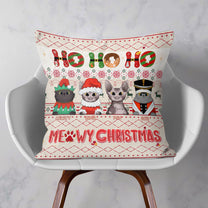 Meowy Christmas - Personalized Pillow (Insert Included) - Christmas, Home Decor Gift For Cat Lover, Cat Mom