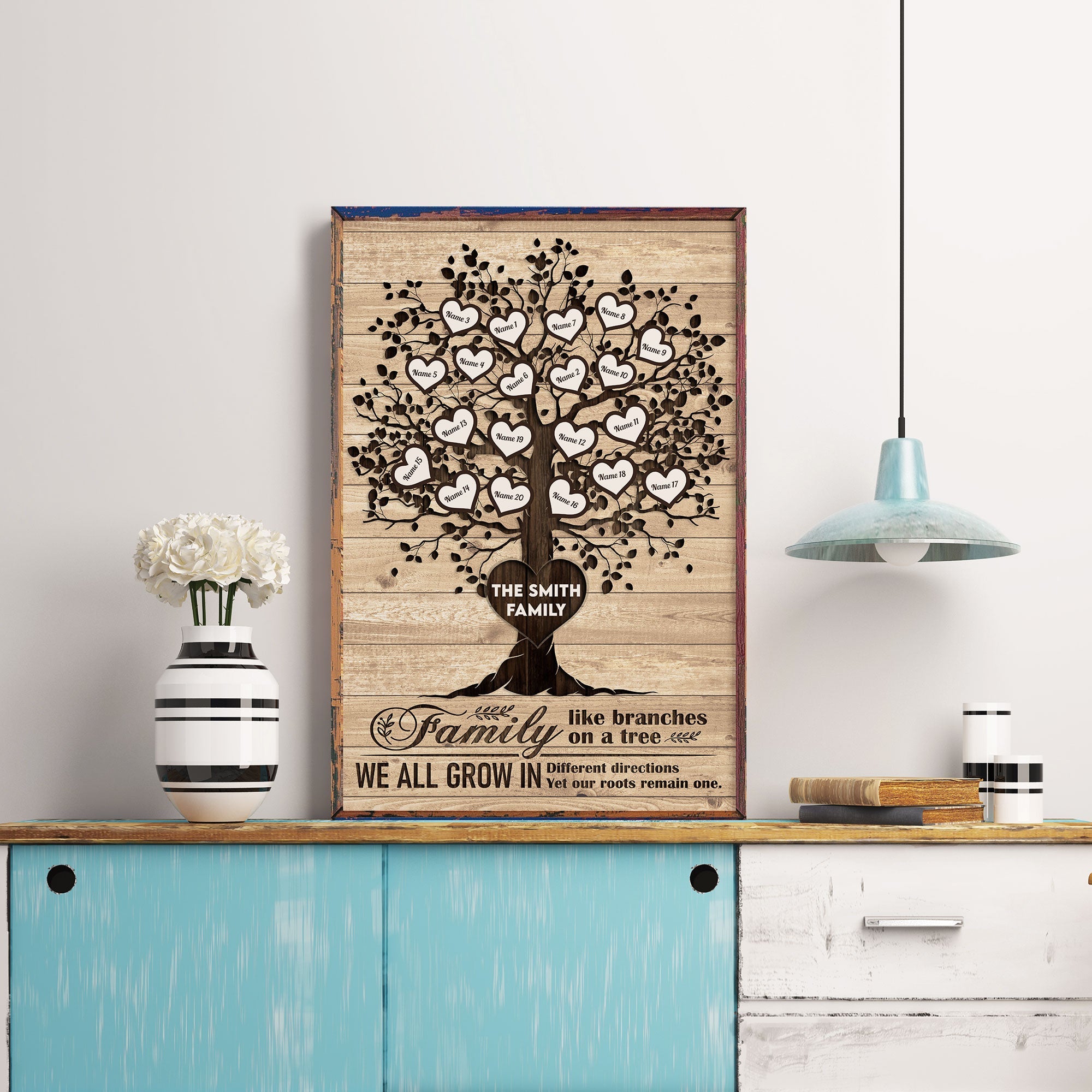 Family Like Branches On A Tree - Personalized Poster/Wrapped Canvas - Christmas Gift For Your Family