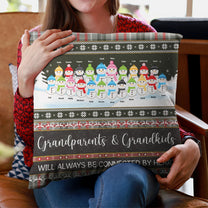 Grandparents & Grandkids Connected By Heart - Personalized Pillow (Insert Included) - Christmas, Home Decor, Loving Gift For Grandma, Grandpa, Granddaughters, Grandsons