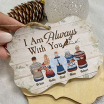 Those We Love Don't Go Away - Personalized Aluminum/Wooden Ornament - Family Hugging