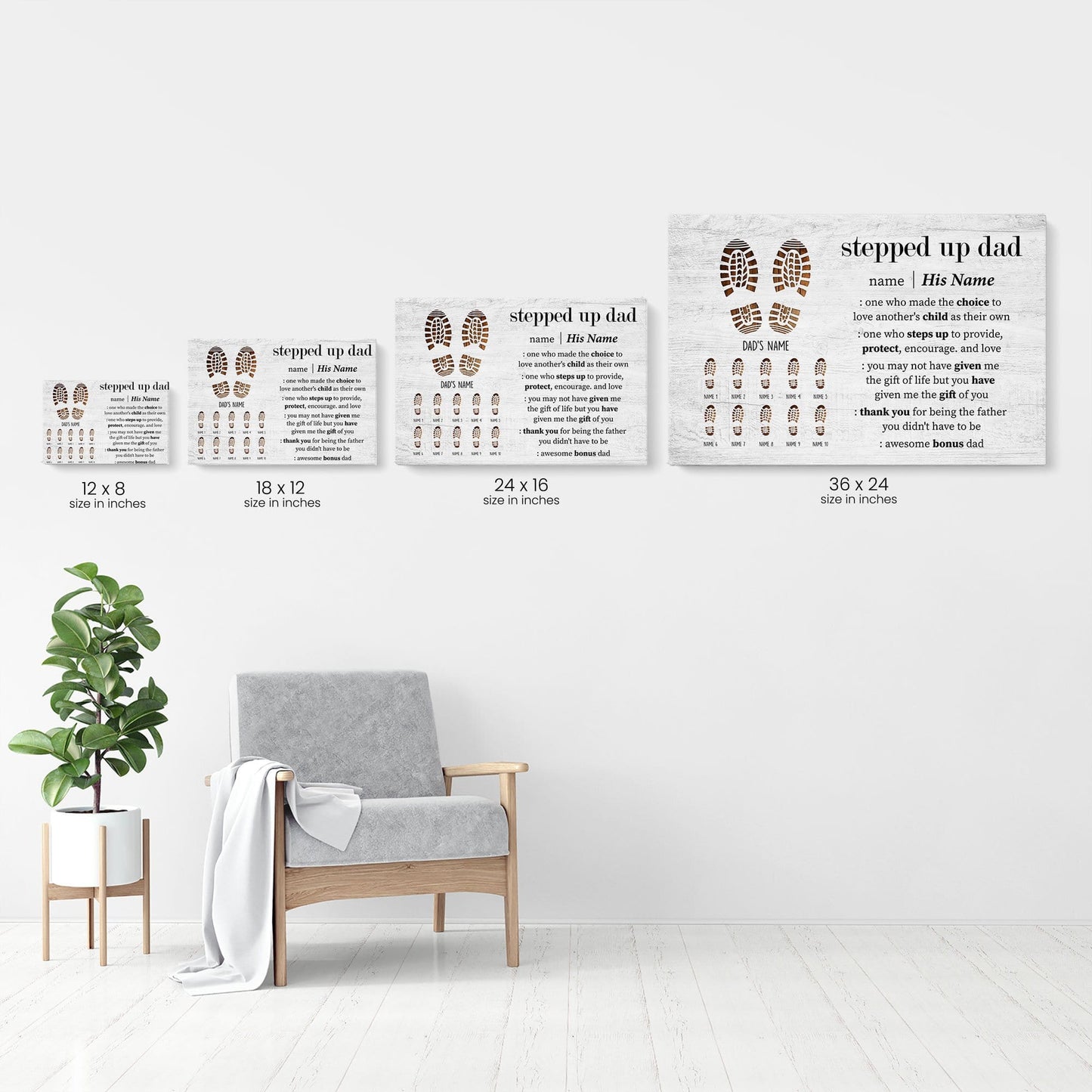 Stepped Up Dad Canvas & Poster-Macorner