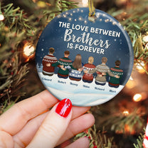 The Love Between Brothers & Sisters Is Forever - Personalized Ceramic Ornament - Family Hugging