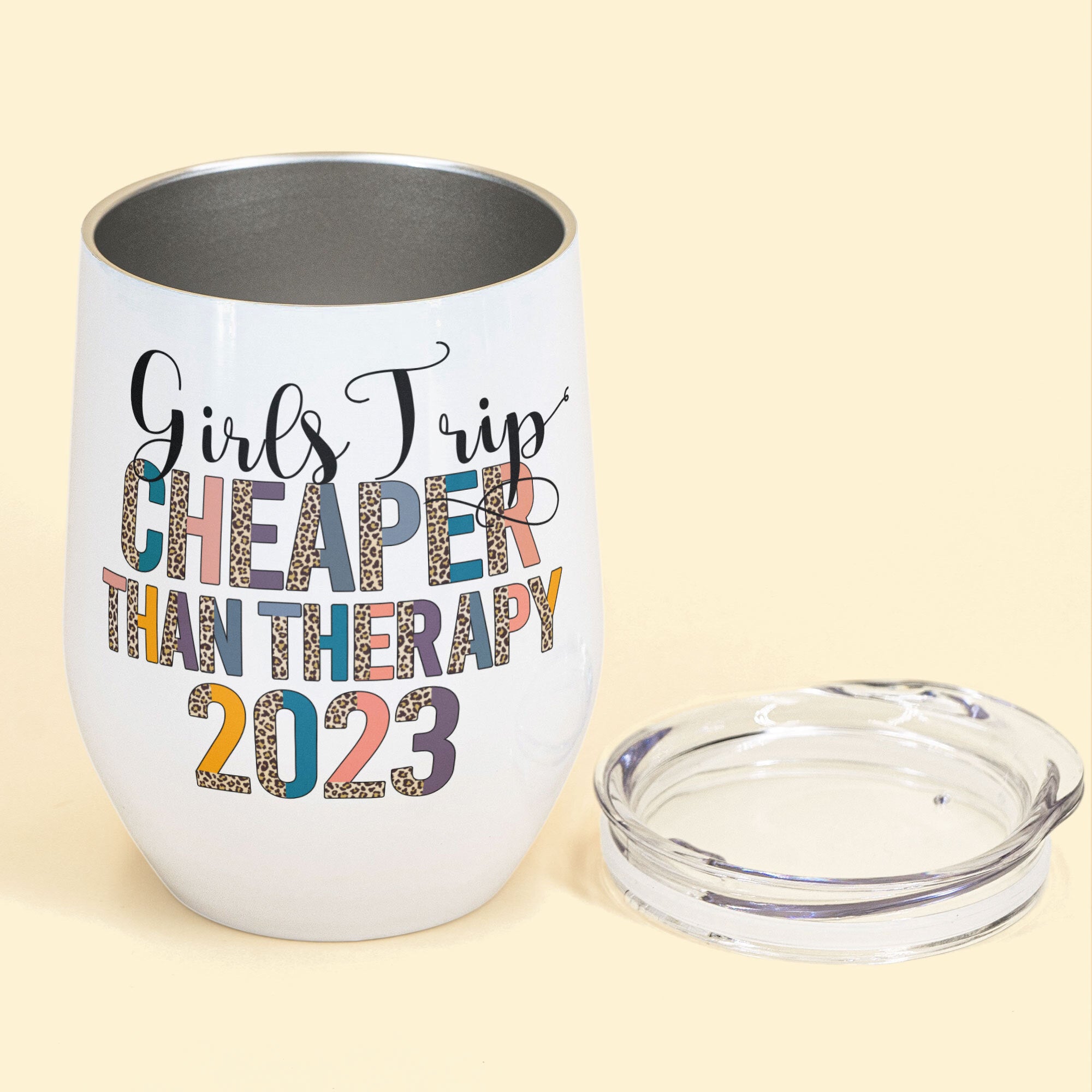 #Girlstrip - Cheaper Than Therapy - Personalized Wine Tumbler