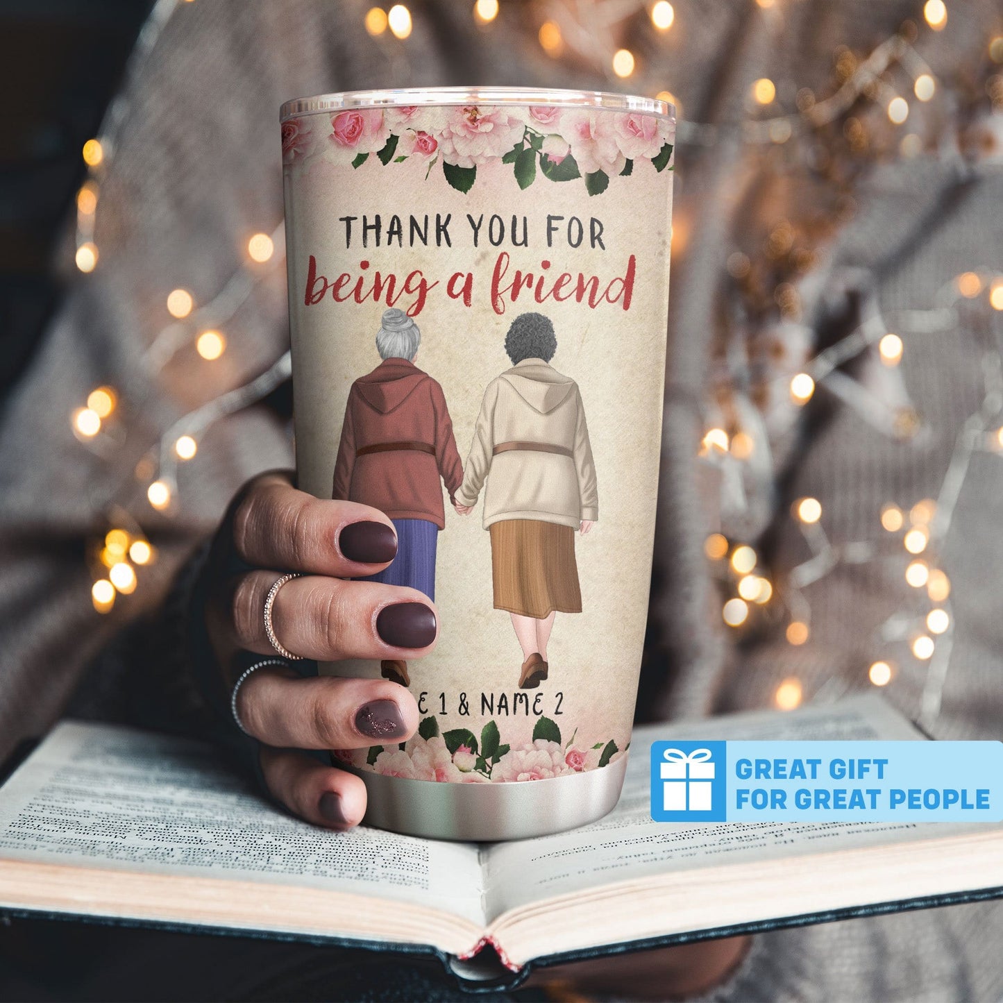 Thank You For Being A Friend, Friend Custom Tumbler, Gift For Friends, Besties-Macorner