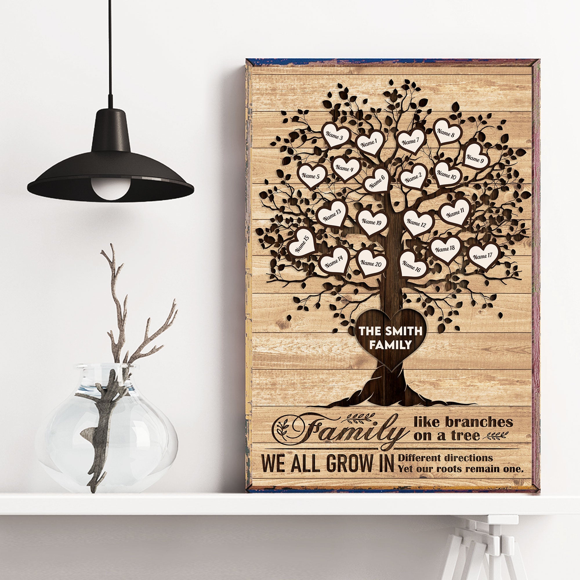 Family Like Branches On A Tree - Personalized Poster/Wrapped Canvas - Christmas Gift For Your Family