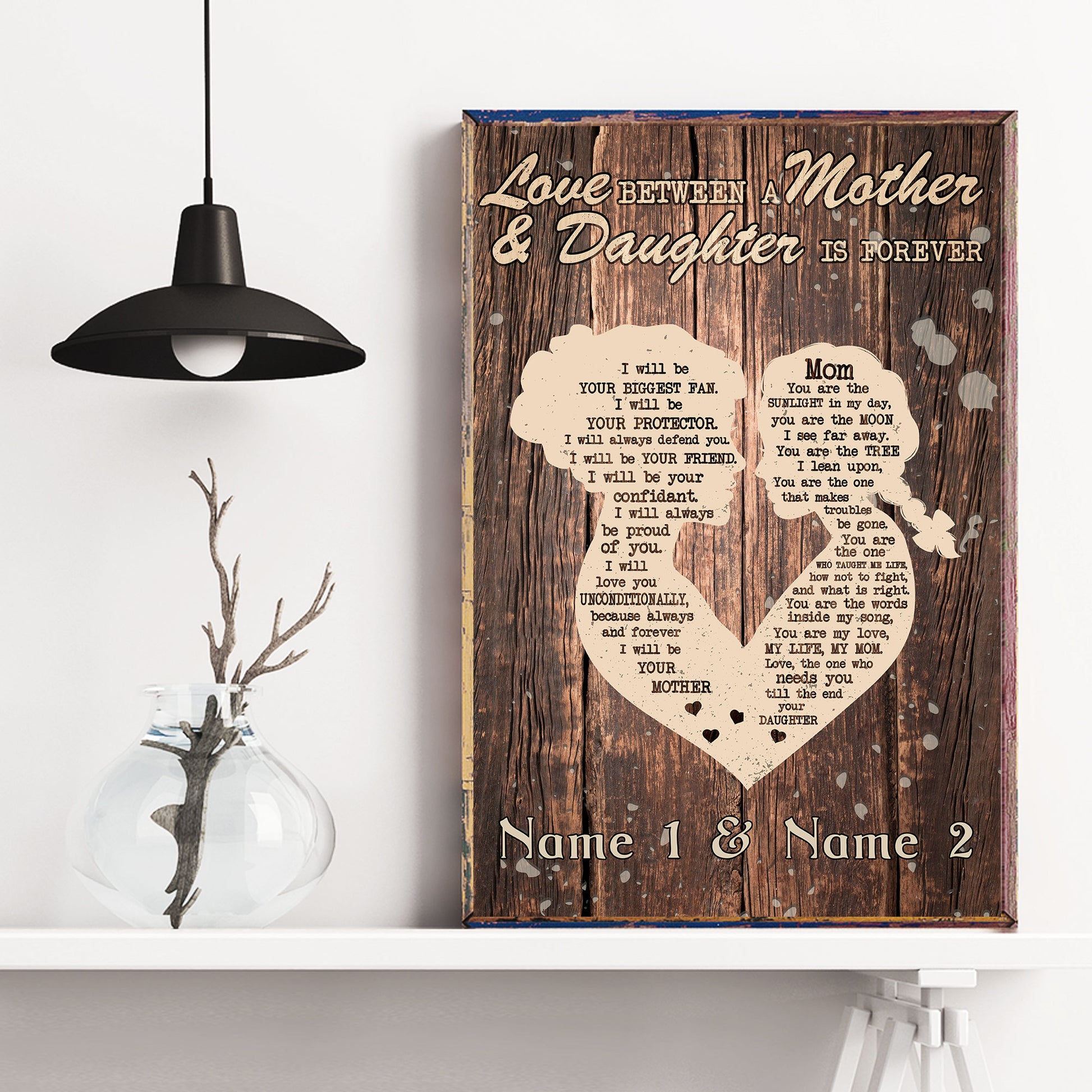 Love Between A Mother And Daughter is Forever , Family Custom Poster/Canvas, Gift For Family-Macorner