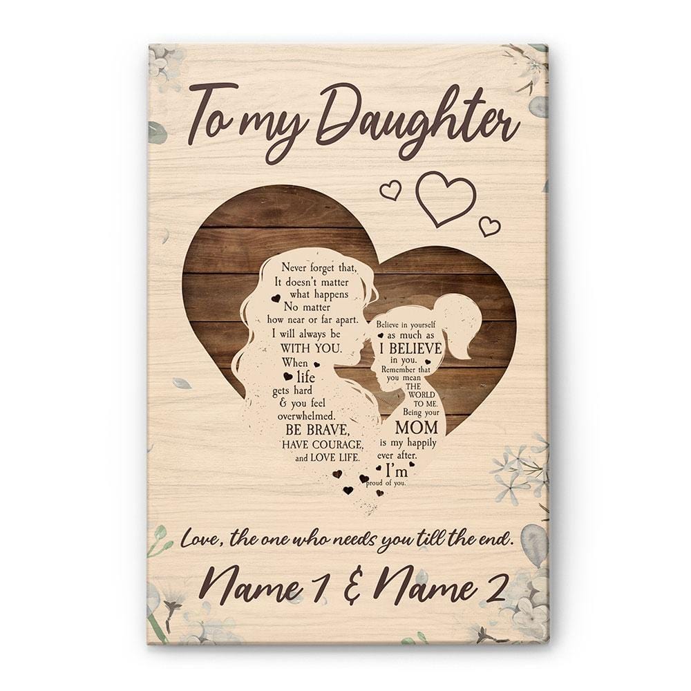 To My Daughter Being Your Mom Is My Happily Ever After, Family Custom Poster/Canvas, Gift For Daughters-Macorner