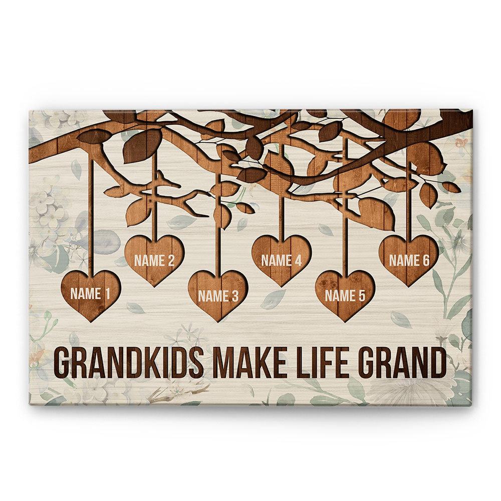 Grandkids Make Life Grand, Family Custom Poster/Canvas, Gift For Family-Macorner