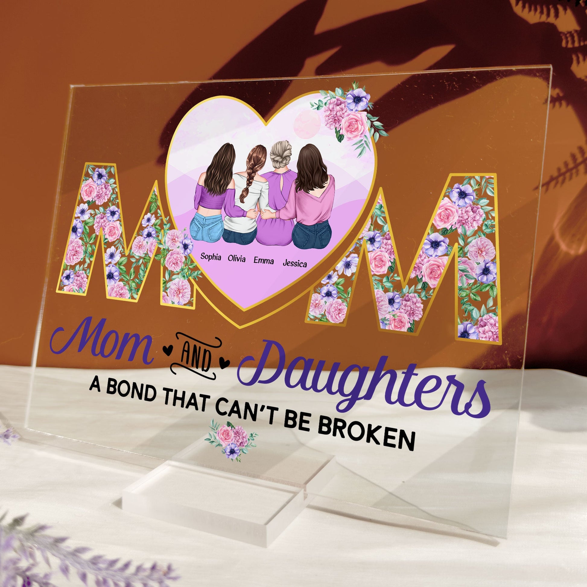 Mom And Daughters - Personalized Acrylic Plaque