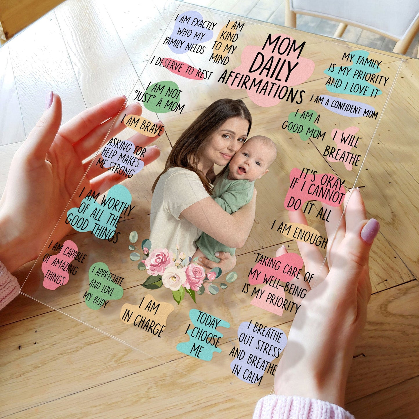 Mom Daily Affirmations - Personalized Acrylic Photo Plaque