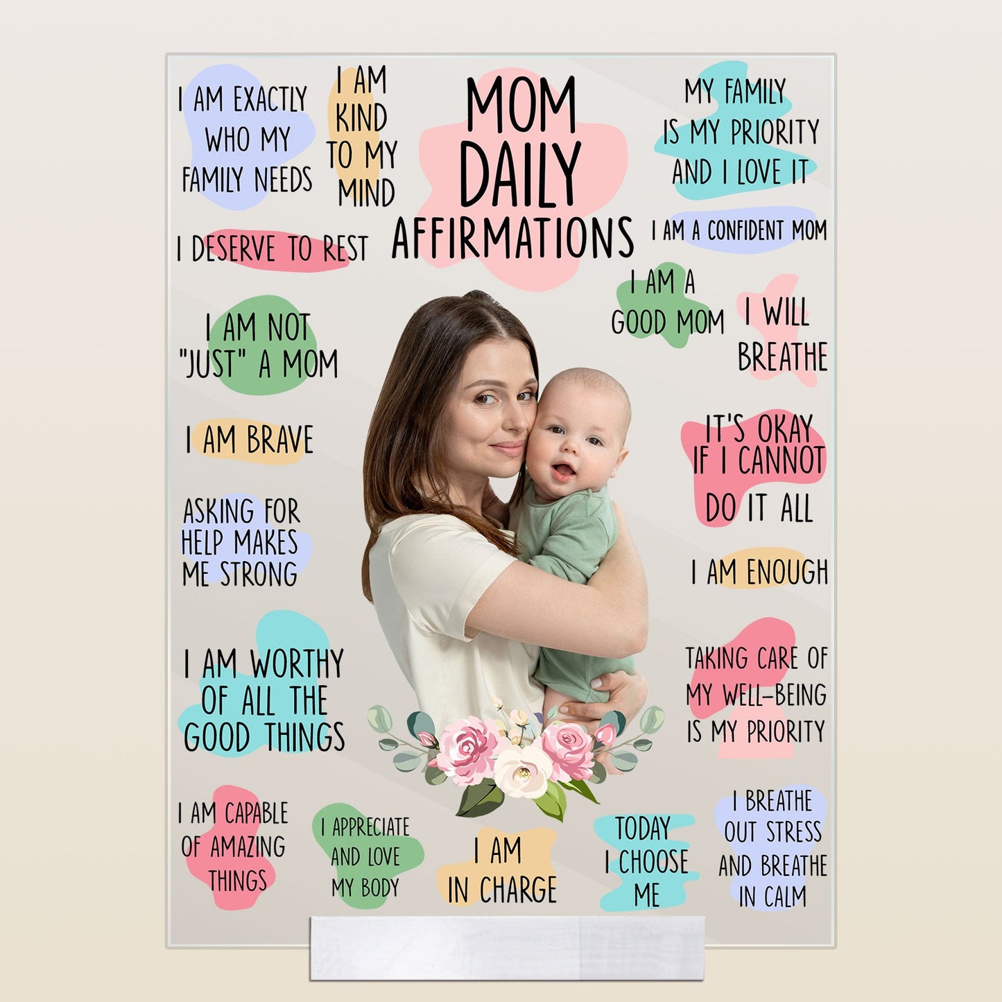 Mom Daily Affirmations - Personalized Acrylic Photo Plaque