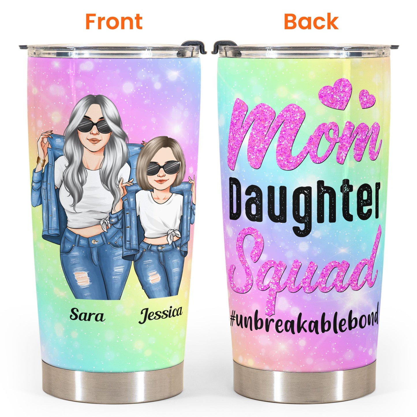 Mom Daughter Squad - Personalized Tumbler Cup - Mother's Day Gift For Mother, Mom