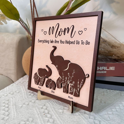 Mom Everything We Are You Helped Us To Be Mother'S Day - Personalized Wooden Plaque