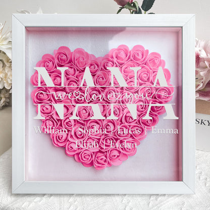 Mom Gift We Love You - Personalized Flower Shadow Box - Gift For Mom