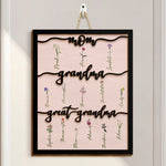 Mom Grandma Great Grandma - Personalized 2 Layers Wood Sign - Gift For Grandma