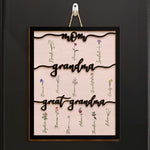 Mom Grandma Great Grandma - Personalized 2 Layers Wood Sign - Gift For Grandma