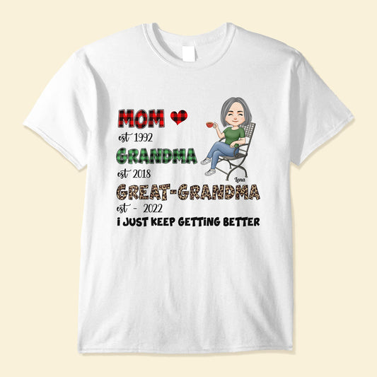 Mom-Grandma-Great Grandma - Personalized Shirt - Gift For Grandma, Grandmother, Mom