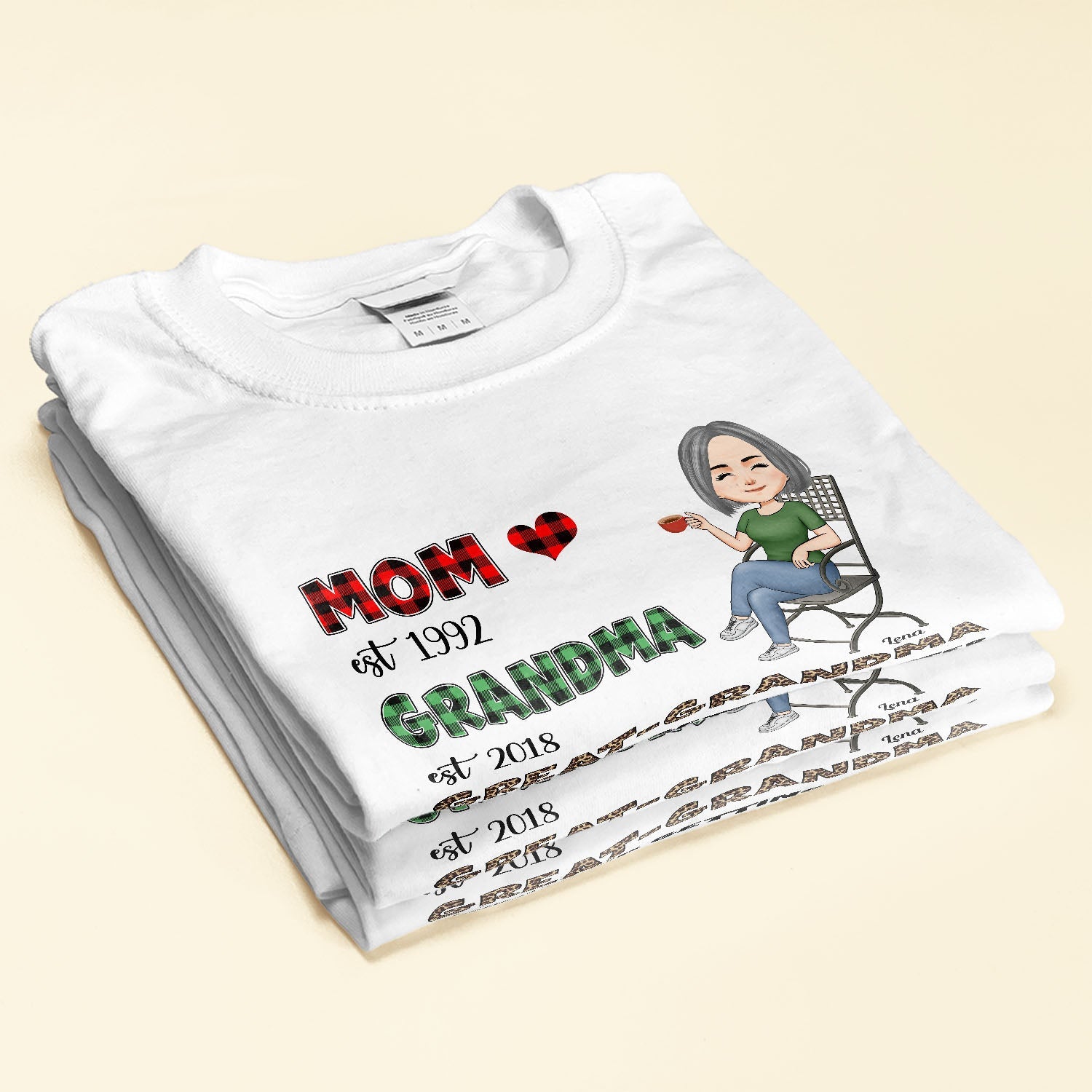 Mom-Grandma-Great Grandma - Personalized Shirt - Gift For Grandma, Grandmother, Mom