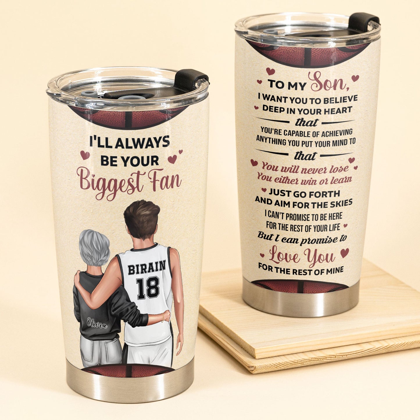 Mom Grandma - Your Biggest Fan - Personalized Tumbler Cup - Gift For Son, Grandson