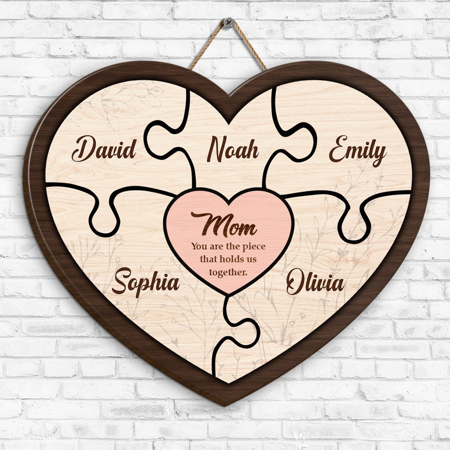 Mom Holds Us Together - Personalized Wood Sign