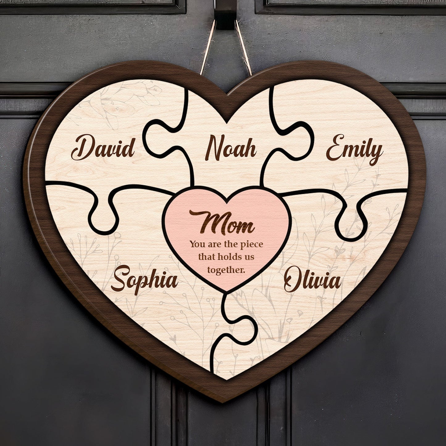 Mom Holds Us Together - Personalized Wood Sign