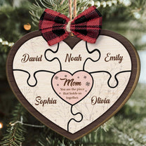 Mom Holds Us Together - Personalized Wooden Ornament