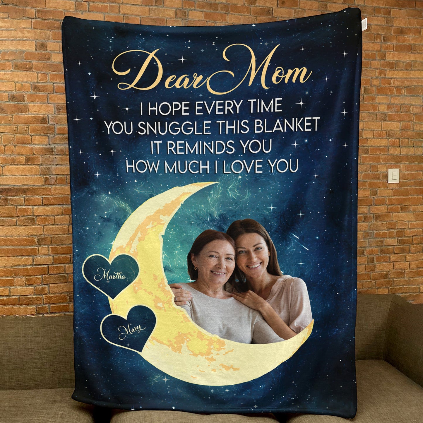 Mom I Love You - Personalized Blanket