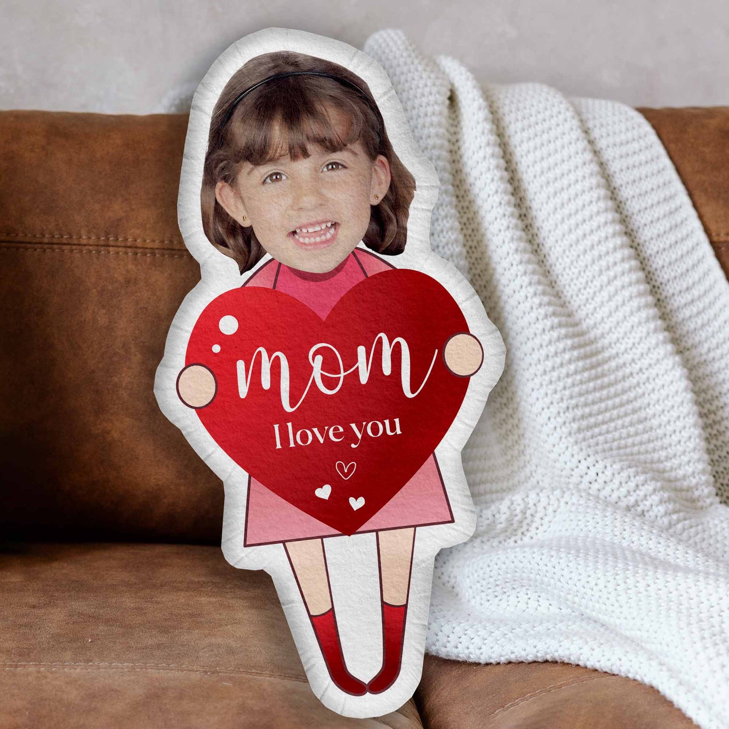 Mom I Love You - Personalized Photo Custom Shaped Pillow