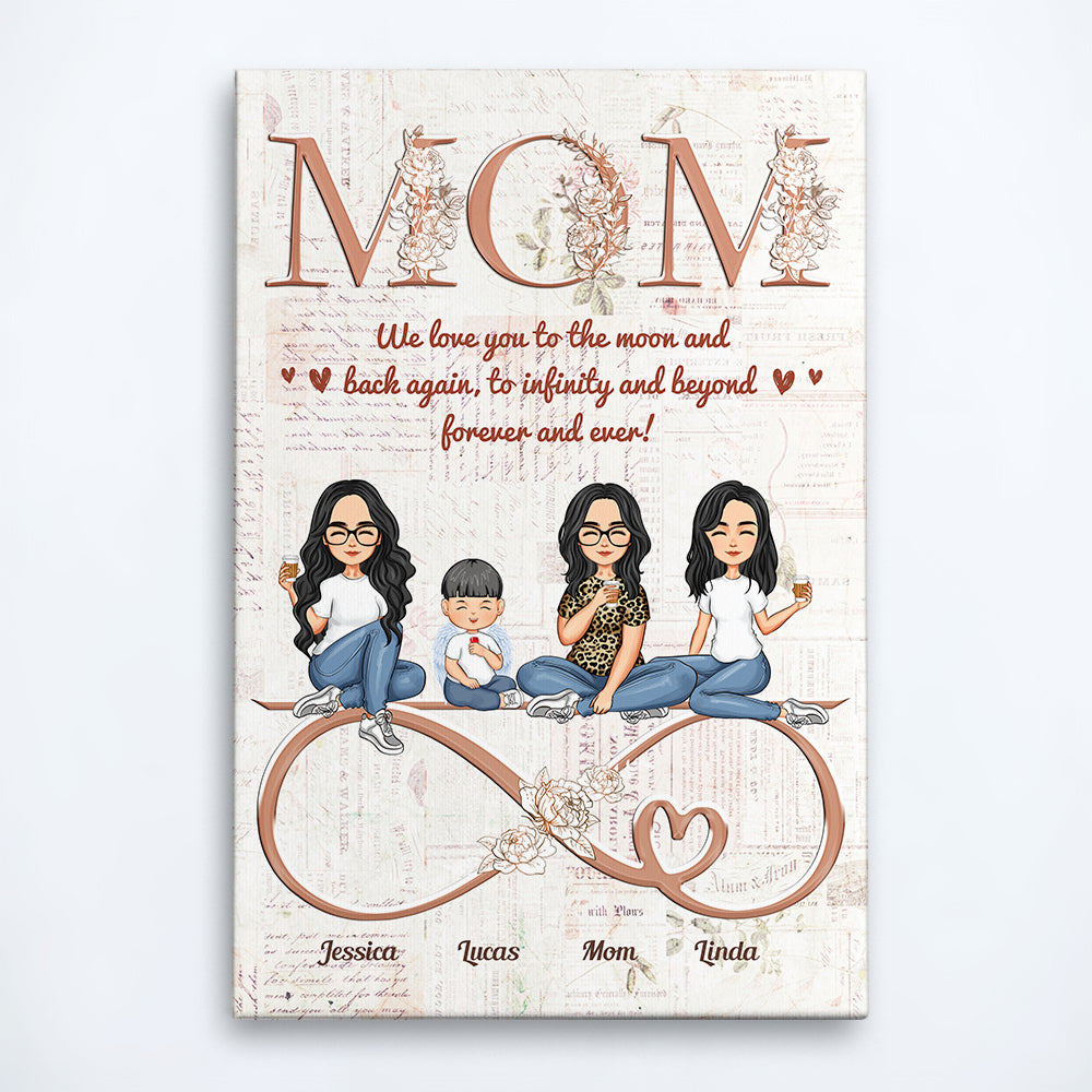 Mom Infinity And Beyond - Personalized Poster/Wrapped Canvas