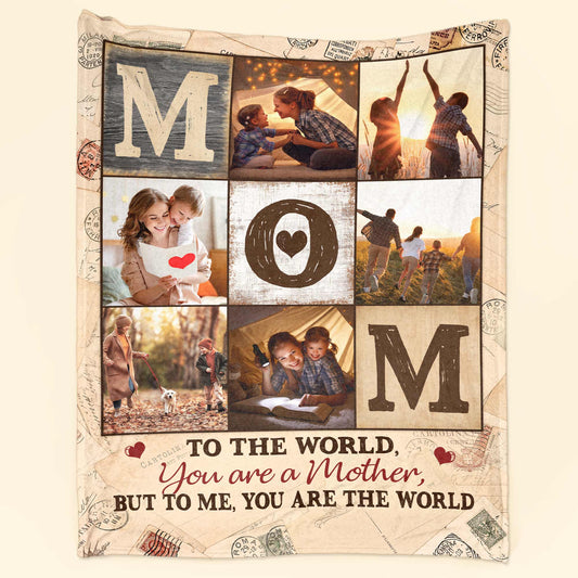 Mom Is The World - Personalized Blanket
