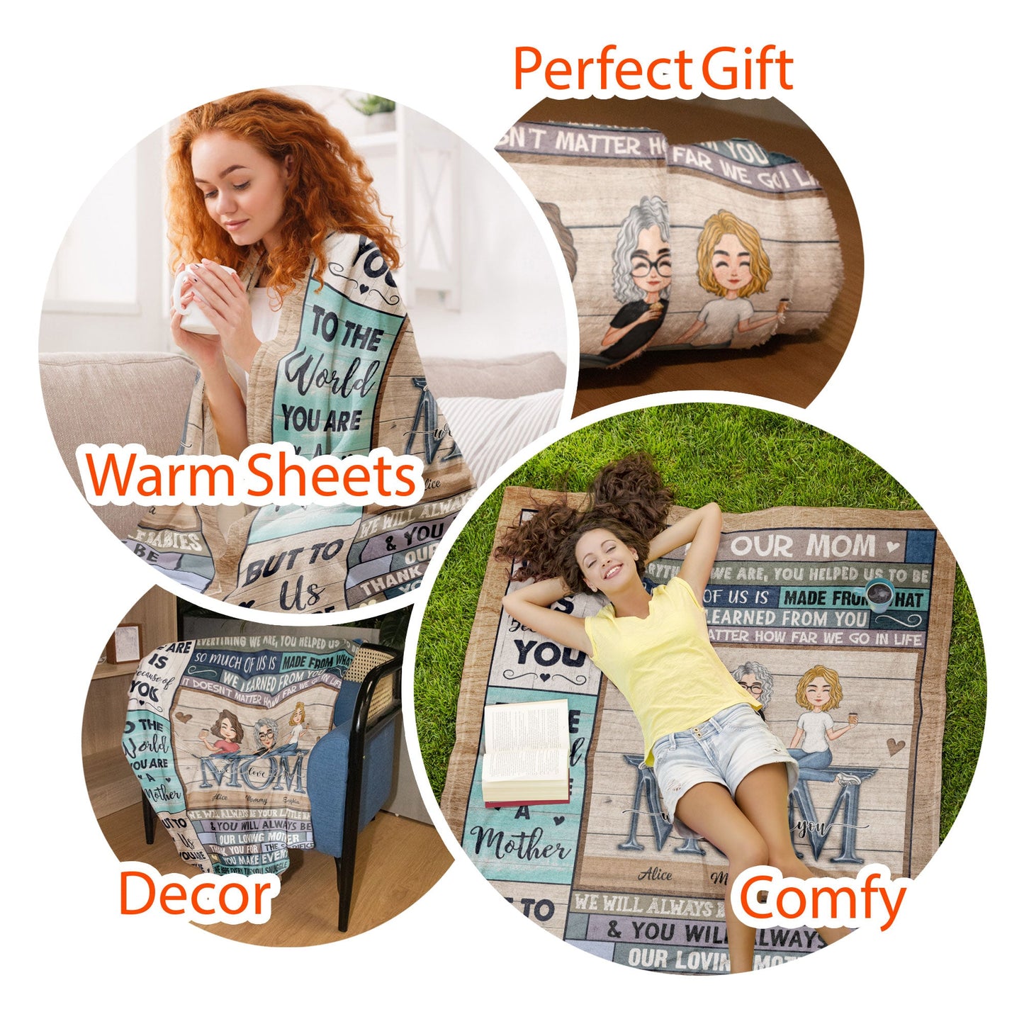 Mom, We Love You 2 - Personalized Mom Blanket