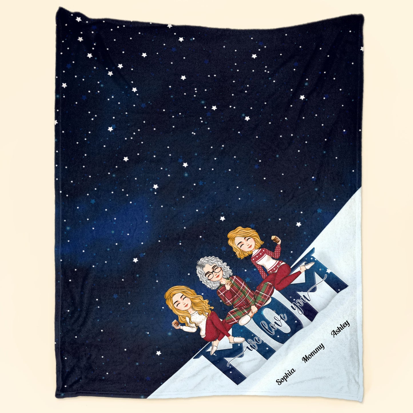 Mom - We Love You - Christmas Edition - Personalized Blanket - Christmas, New Year, Loving Gift Gift For Mom, Mother, Mama