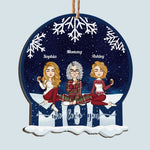 Mom - We Love You - Christmas Eve - Personalized Custom Shaped Wooden Ornament