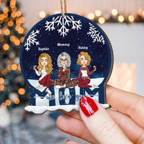 Mom - We Love You - Christmas Eve - Personalized Custom Shaped Wooden Ornament