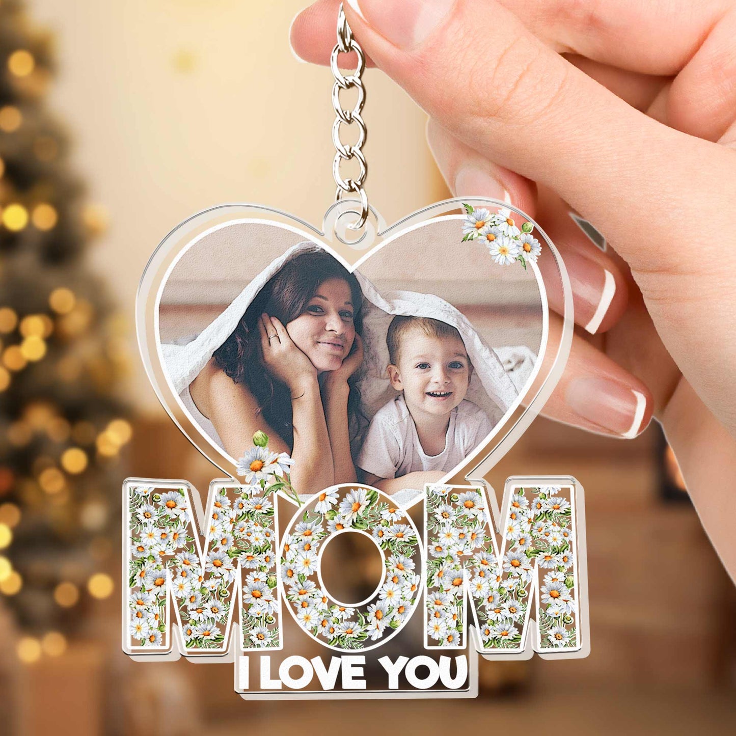 Mom We Love You - Personalized Acrylic Photo Keychain