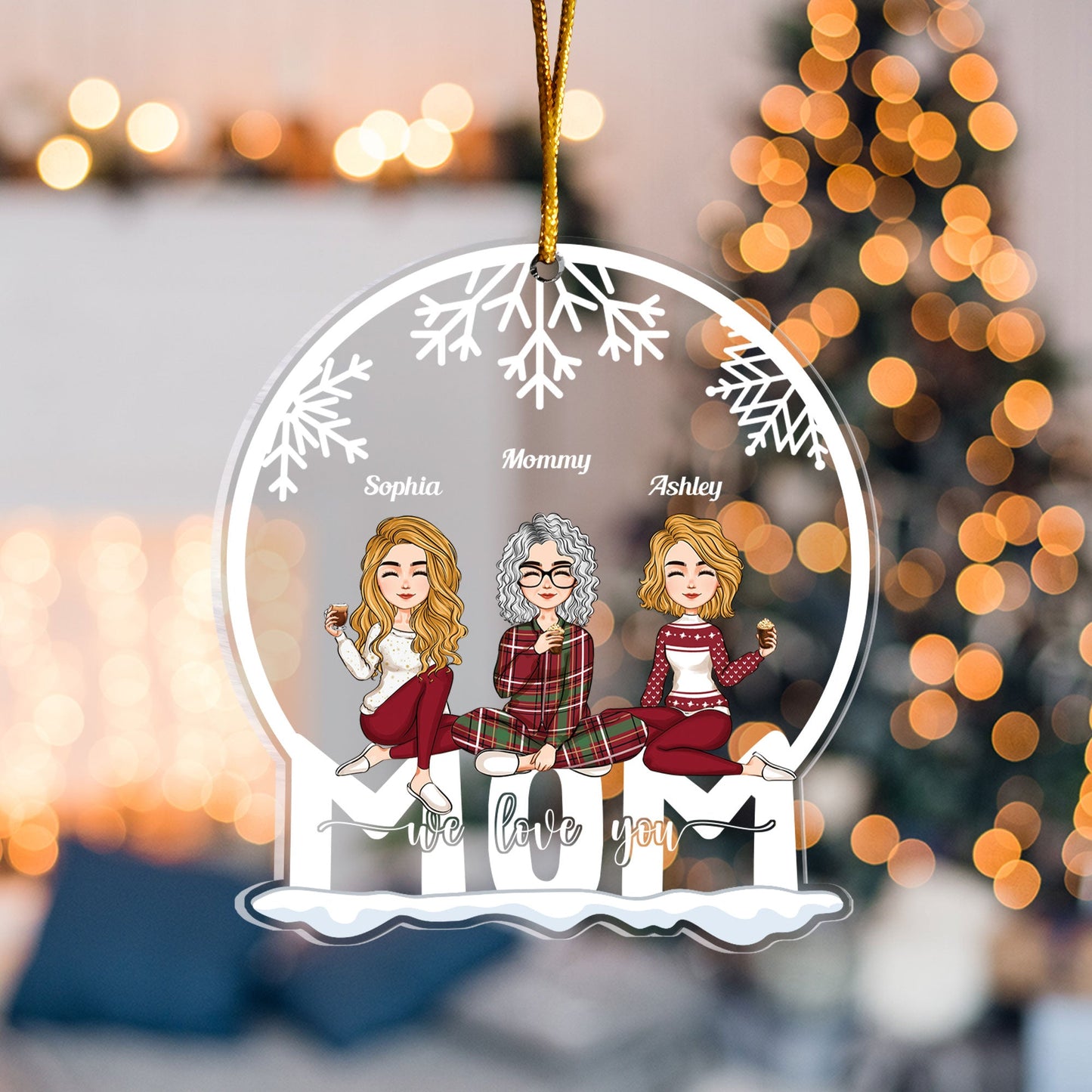 Mom - We Love You - Personalized Custom Shaped Acrylic Ornament - Christmas, New Year Gift For Mother, Daughters, Sons
