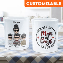 Mom Of Boys From Son Up Till Son Down - Personalized Mug