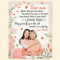 Mom, Never Feel You Are Alone - Personalized Photo Blanket