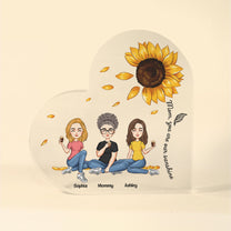 Mom, You Are My Sunshine - Personalized Heart Shaped Acrylic Plaque